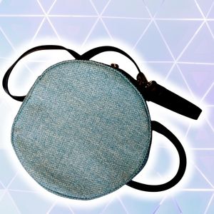 Moda luxe round vintage style crossbody bag in blue